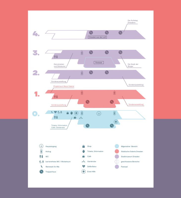 Etagenplan / Zeichnung / Museen der Stadt Dresden