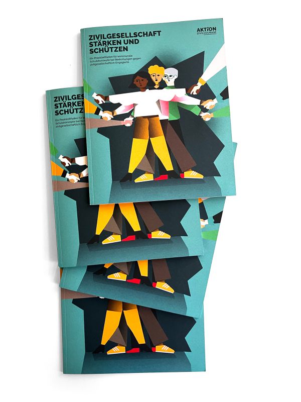 Gestaltung und Illustrationen Broschüre für Aktion Zivilcourage
