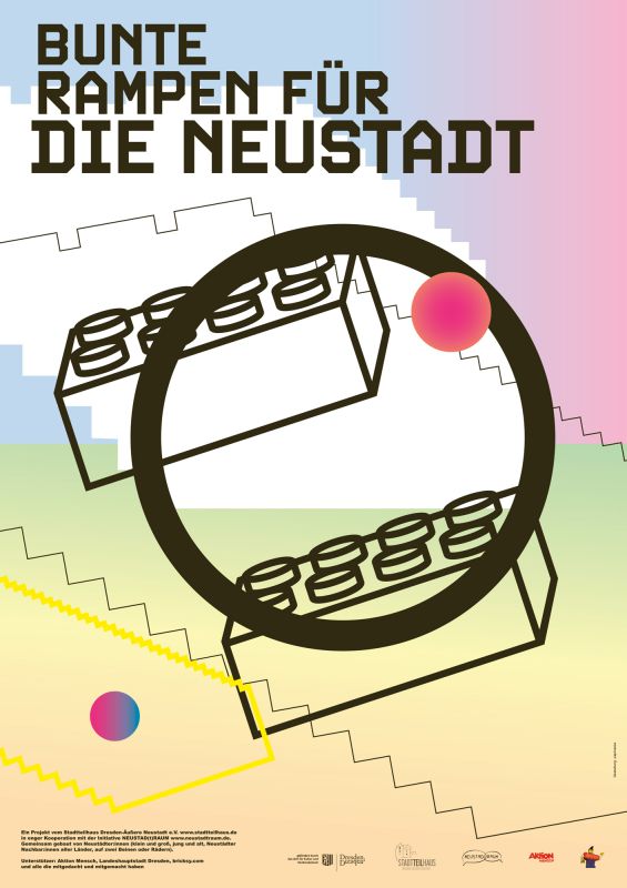 CI für >Bunte Rampen für die Neustadt< / Logo / Plakate / Flyers / Postkarten